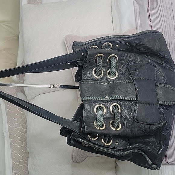 JIMMY CHOO Ramona Large Green Leather Bag - Picture 6 of 15